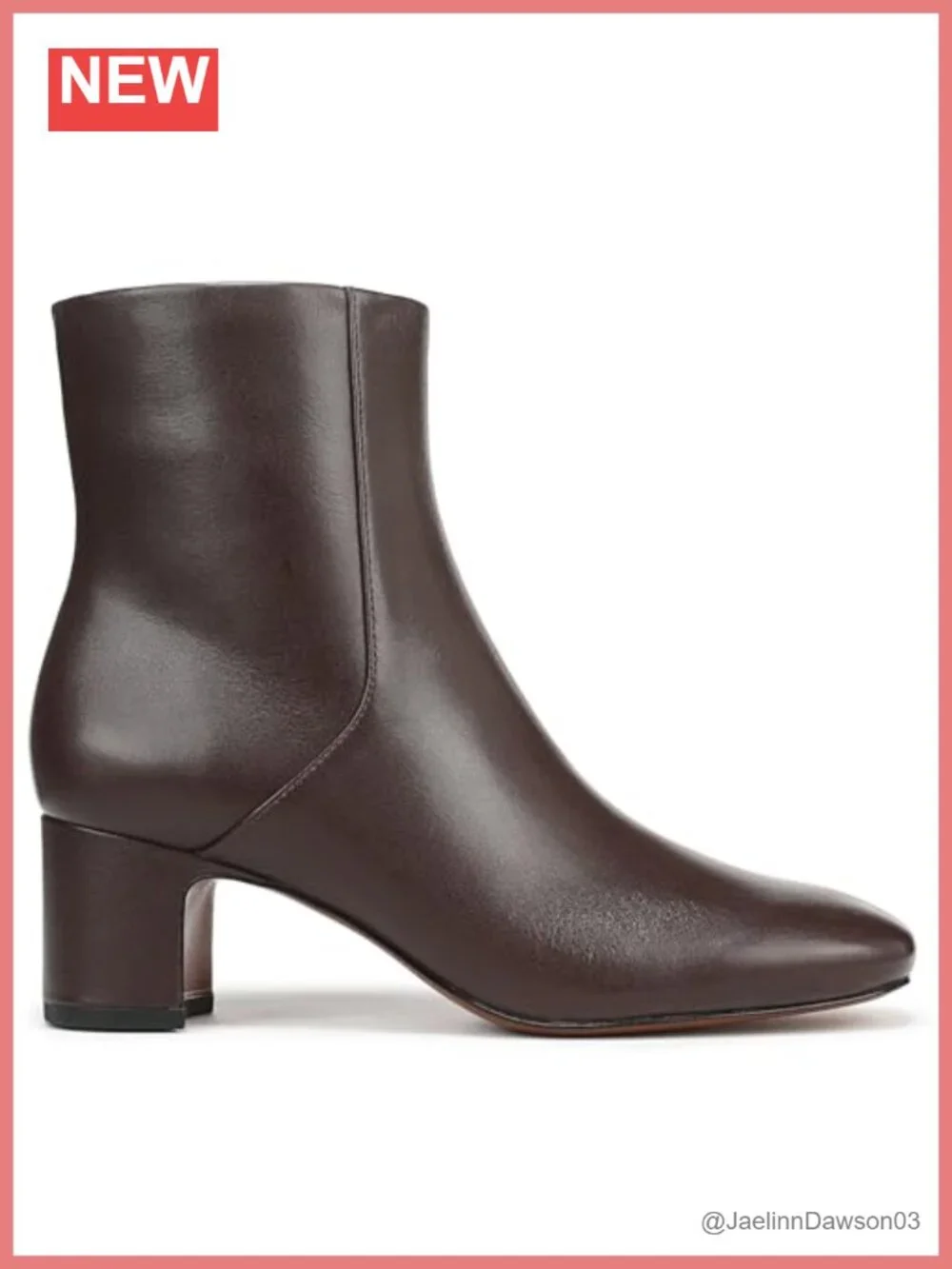 Vince Kellan Zip Short Boots Leather Ankle Boots Block Heel
